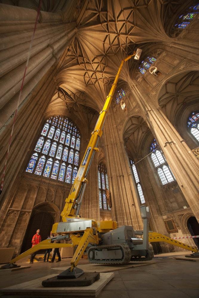 Tracked Lift Inspects Anglican Cathedral
