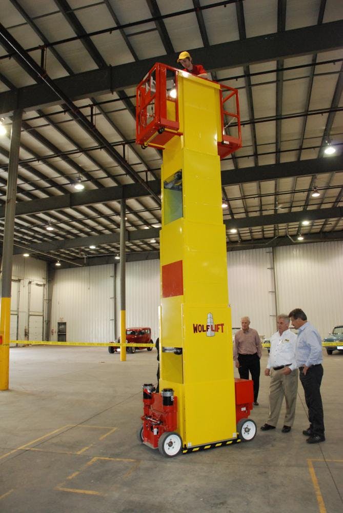 Haessler's New Battery-Powered 19-ft. Lift is Compact, Quiet, and Stable.