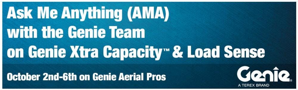 GENIE Announces  “Ask Me Anything” Event To Address Load Sense Technology and Benefits of It's Xtra Capacity Boom Line