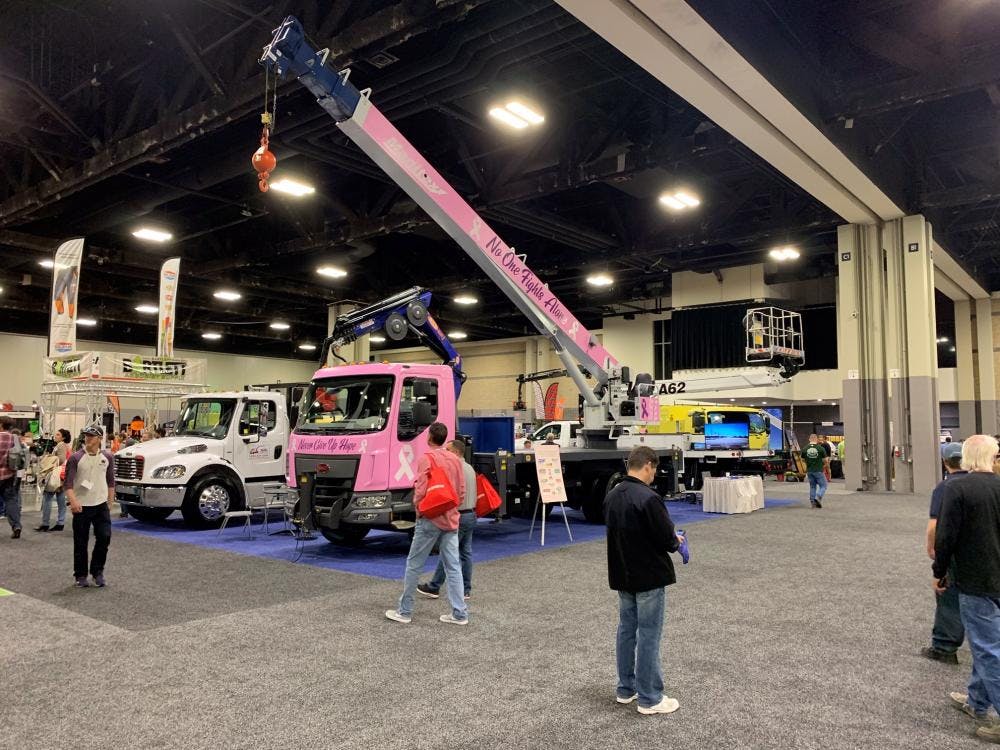 Pink Manitex Boom Truck Raises Support for Breast Cancer Awareness